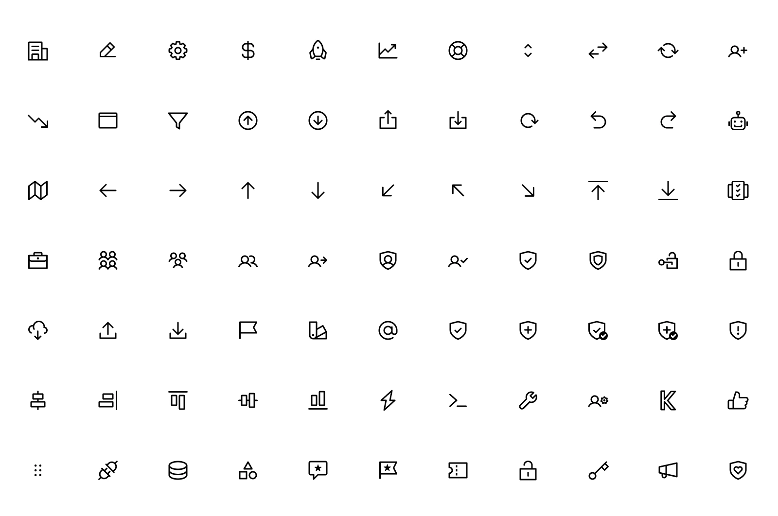 Screenshot of the Kinde Icon set