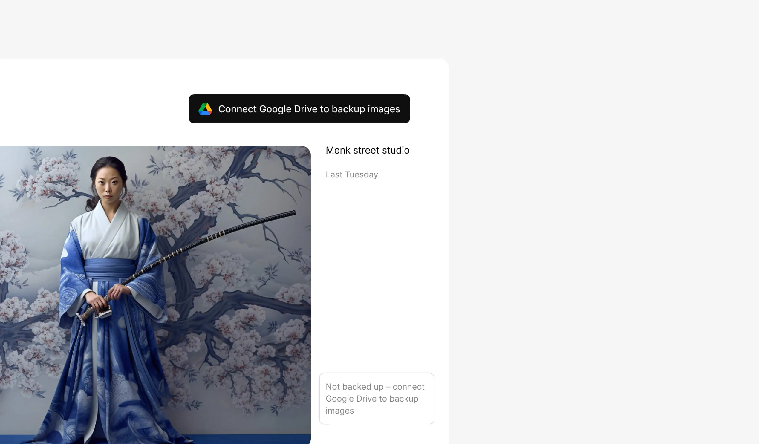 Image showing an example of using a Google Drive connected app