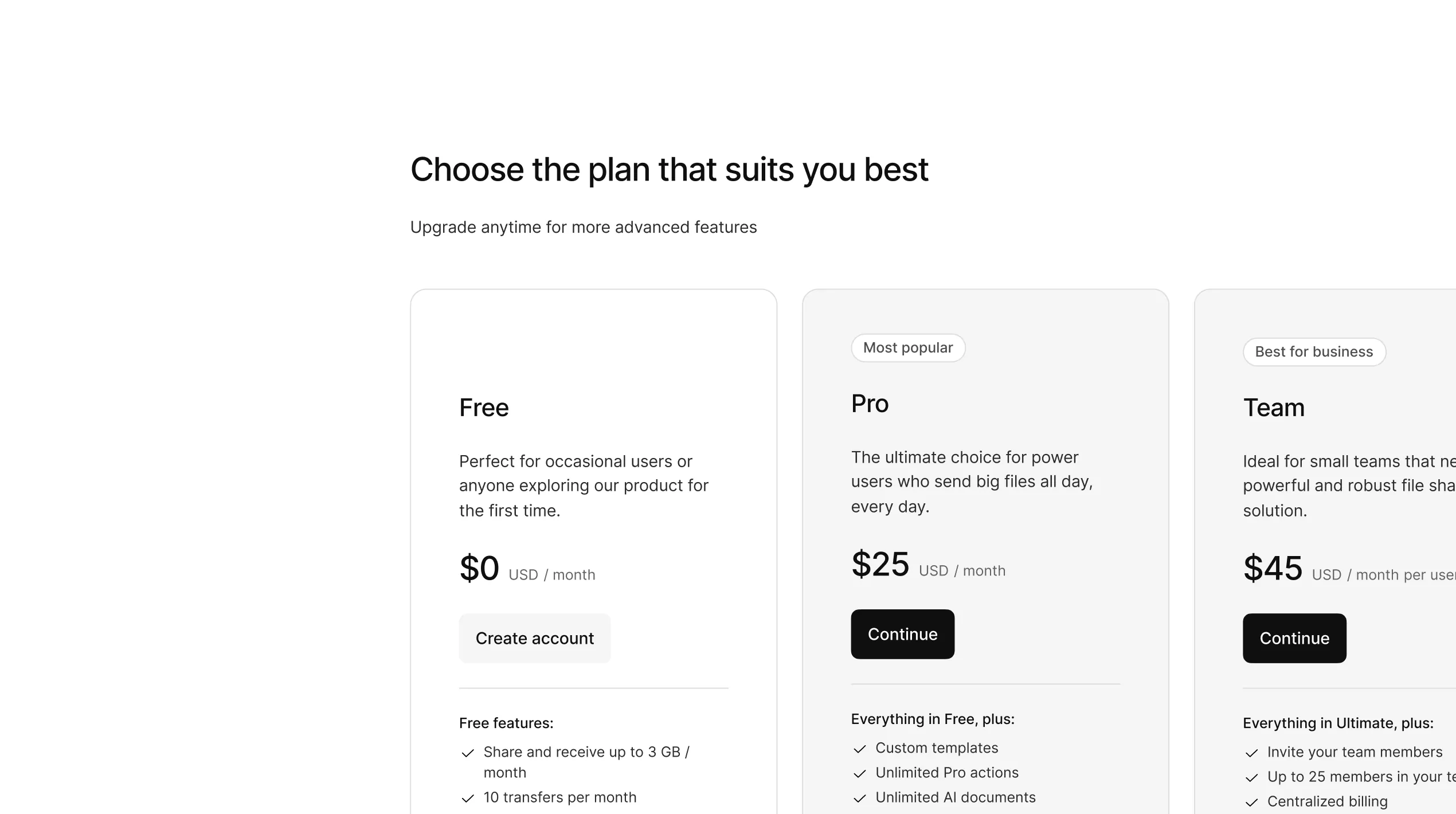 Kinde UI showing plan table builder