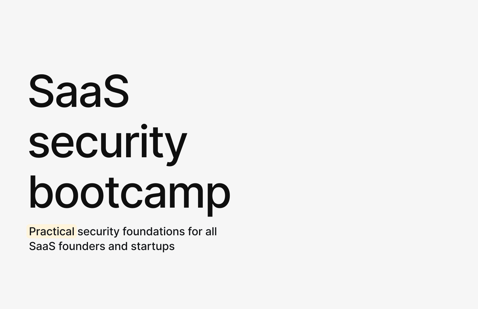 SaaS security bootcamp